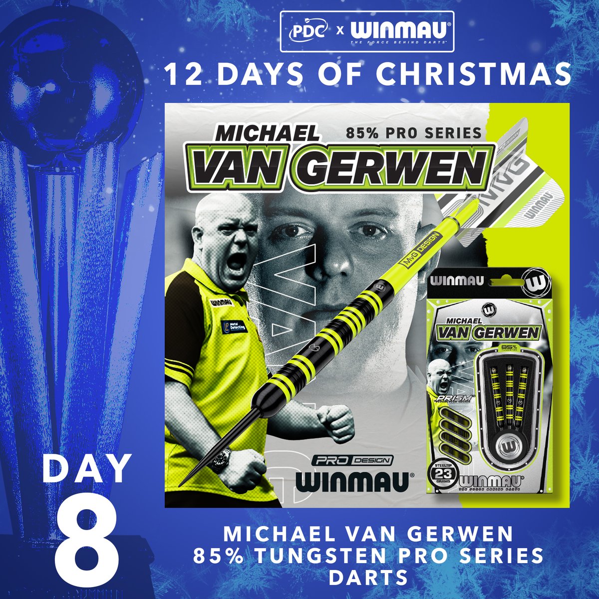 DAY 8️⃣ What a prize this is... 🙌 @Winmau are giving you the chance to win a set of Michael van Gerwen 85% Tungsten Pro Series Darts Simply retweet this post to enter for your chance to win! Explore the full Winmau Range 👉 bit.ly/Winmau2024