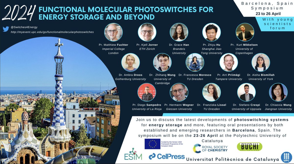 Hi chemtwitter, abstract deadline is approaching, please submit by friday this week to be considered for oral or poster presentation!

myevent.upc.edu/100367/detail/…

#photoswitches #chemtwitter 

<a href="/ChemistryKoenig/">KoenigChemistry</a> <a href="/RichKramerLab/">Rich Kramer</a> <a href="/pianowskilab/">pianowskilab</a> <a href="/RaymondThawani/">Aditya Raymond Thawani</a> <a href="/iiserpinaki/">Talukdar Research Laboratory</a> <a href="/OlallaLab/">Olalla Vázquez</a> .