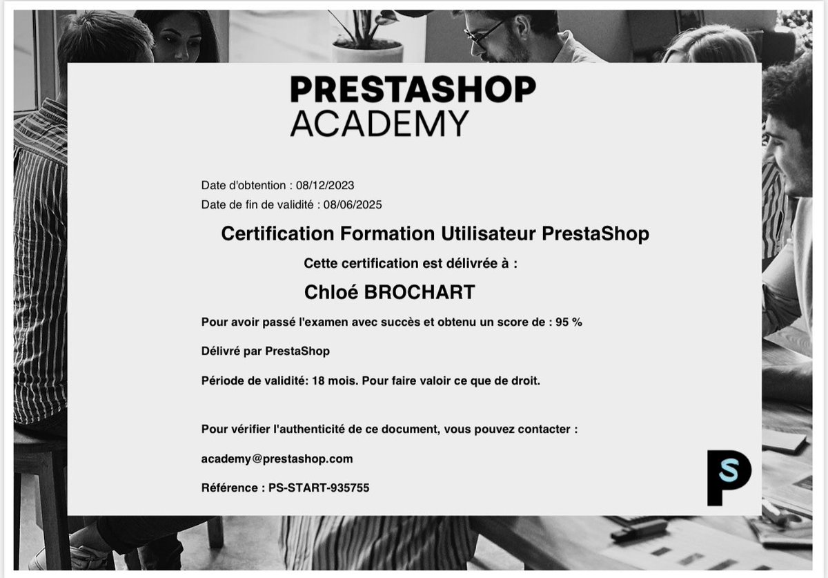 La certification #prestashop en poche ! 🎉
@MBADMB @EFAP_