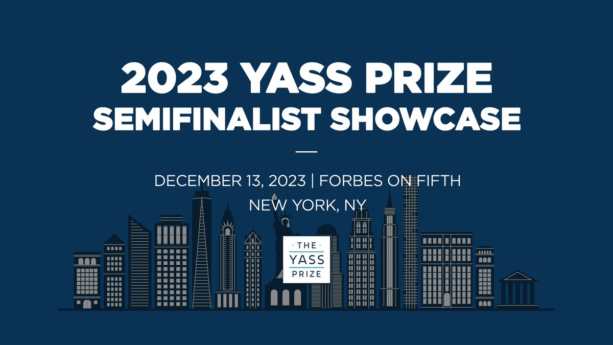 Mark your calendars for 12:00pm EST on Wednesday (12/13) for the Yass Prize Semifinalist Showcase at @Forbes on Fifth with @SteveForbesCEO @RandallLane @JeanneAllen! Catch all the action live and read about our 7 transformational panels at yassprize.org/live