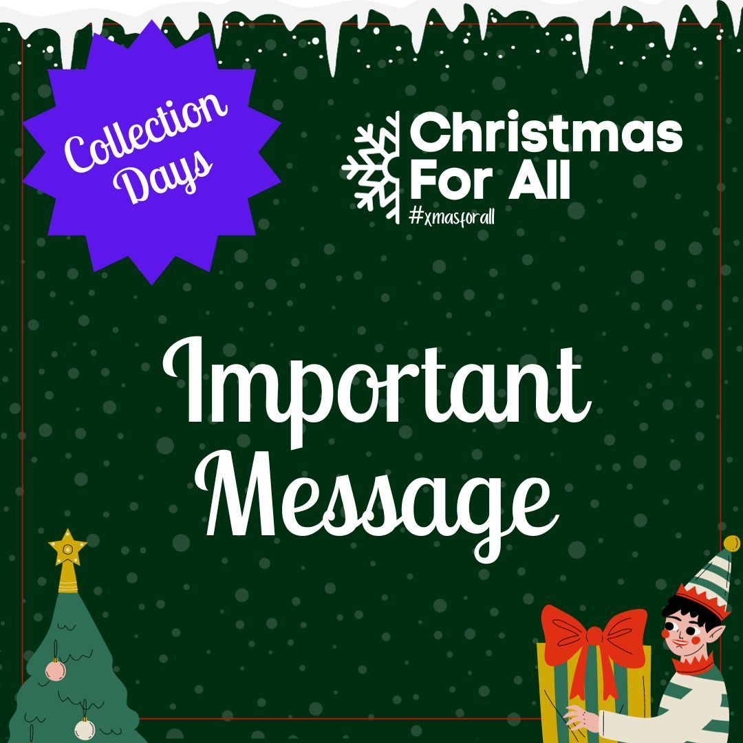 *REMINDER*

Please be aware that all contributions must be dropped off at our locations by December 15th. Starting from that date, we will be collecting all donations at all of our locations.