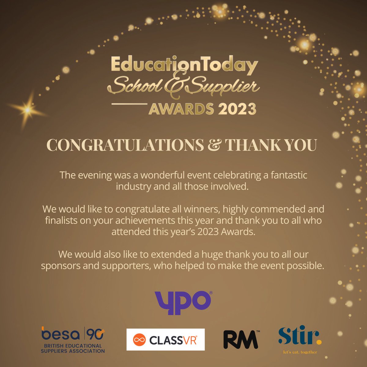 Congratulations & thank you! #EducationAwards2023