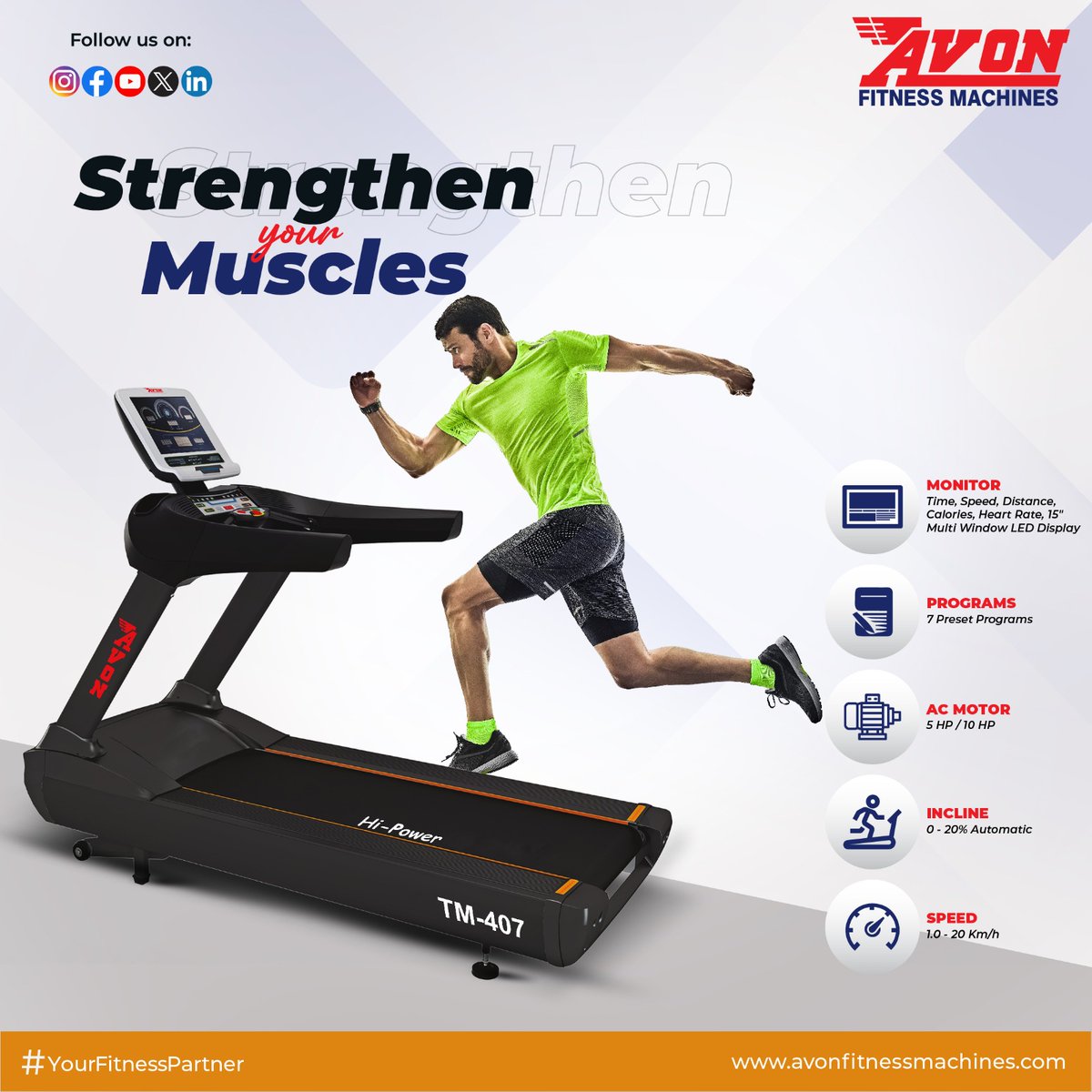 Embrace the power within and embark on a fitness journey with Avon Fitness Machines like never before. #YourFitnessPartner
...
#chestpress #excercising #workoutmotivation #workoutspecialist #workoutroutine #fitnessinfluencer #fitnessismylife #fitbody #cardioworkout #fitnessvideos