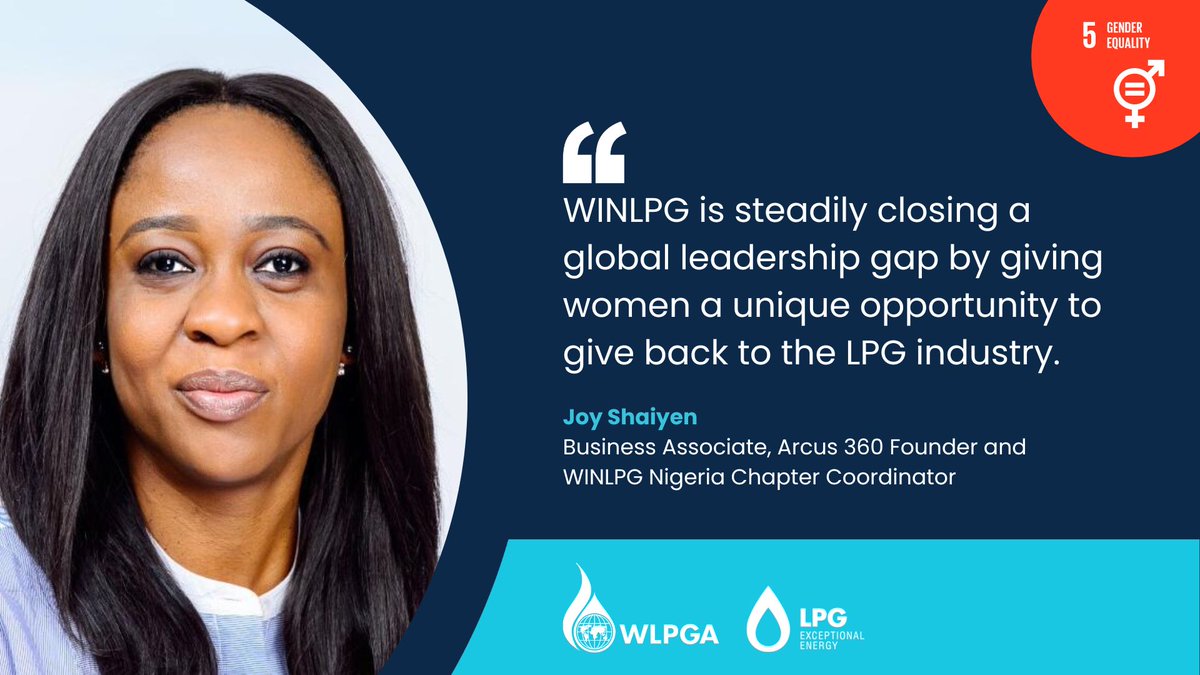 The #LPG industry is empowering women and promoting #GenderDiversity through initiatives such as #WINLPG global network.

Meet #WINLPG role model, Joy Shaiyen, WINLPG Nigeria Chapter Coordinator💁‍♀️🇳🇬 bit.ly/3pxNlK2

#SDG5 #UniteActDeliver #COP28