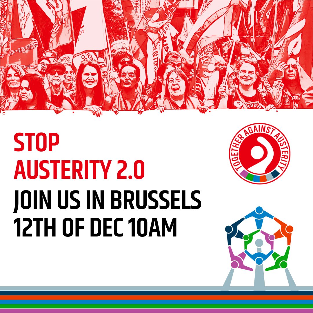 Join us in a powerful demonstration tomorrow in Brussels!✊ Let's push for an economy that prioritises workers! ➡️If you can't be in Brussels, contribute by adding your name to the STOP Austerity 2.0 petition: action-europe.org/stop-austerity… #TogetherAgainstAusterity