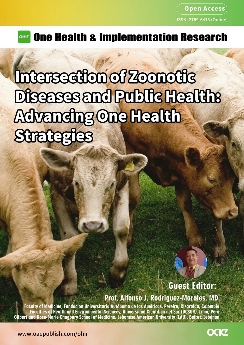 💥A new project by Prof. @DrAJRodriguezM, the @Clarivate #HighlyCitedResearchers 2023!

🌎Provide the scientific #community, #policymakers, and the public with new knowledge on #prevention, #monitoring, and response to #zoonoticdiseases

Welcome to join🙌oaepublish.com/specials/ohir.…