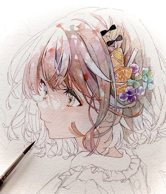 「hair ornament pencil」 illustration images(Latest)