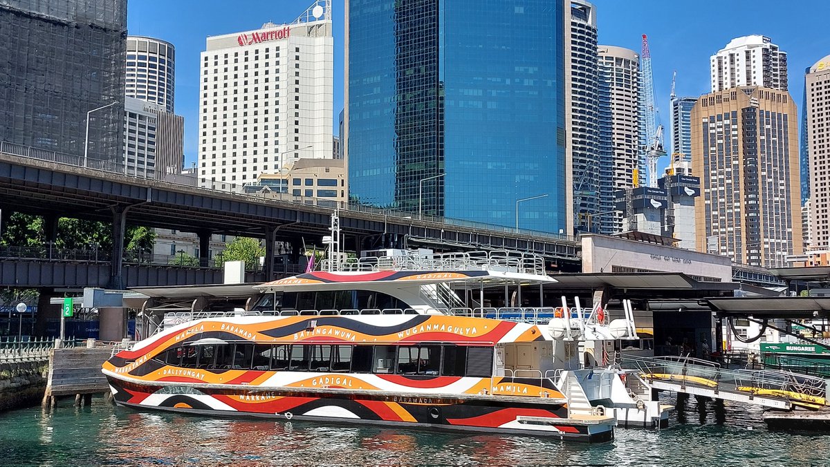 Awaiting their next scheduled service on #SydneyHarbour, the #Sydney Fast Ferries 'Ocean Wave' & 'Ocean Dreaming 2' at the #CircularQuay ferry wharves on #SydneyCove #NewSouthWales #Australia #TravelOz