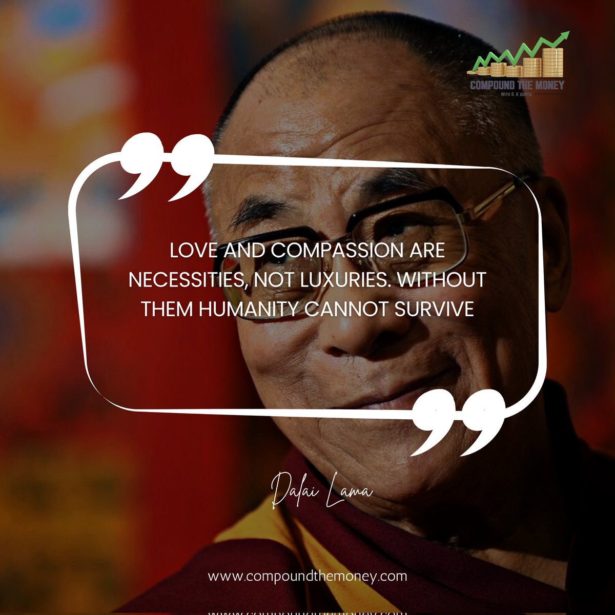 ☯Dalai Lama's reminder to all Human Beings that Love and compassion are necessities. 
🌎In a world that can sometimes feel chaotic, let's be the bearers of 
these necessities, fostering a kinder, more compassionate existence for all. 
.
.
.
🙏Embracing the Wisdom of Dalai Lama.