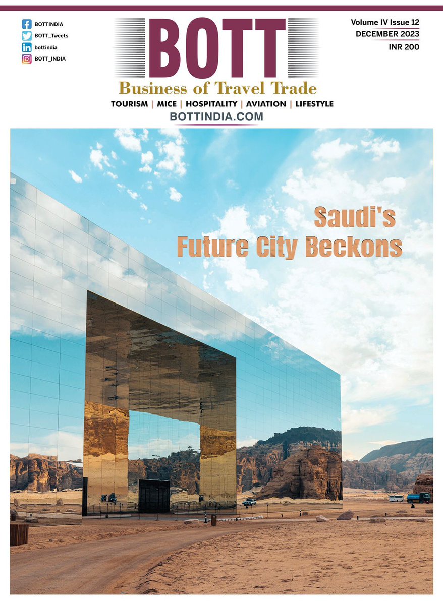 bottmag's tweet image. Read the latest issue of BOTT 

PDF View : bottindia.com/.../BOTT_-Maga…
Flip View
Magazine-December-2023.pdf  bottindia.com/bott-magazine-…

#TravelMagazine #DecemberIssue #TravelMagazine #Magazine #Magazine #BusinessOfTravelTrade #Outbound #MeetingsAndTakeSector #Tourism #TourismUpdate
