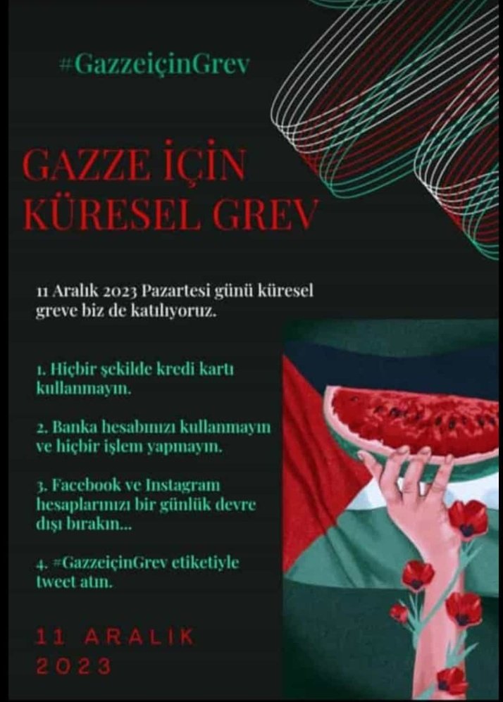 DÜNYAYI ve
GEMİLERİ DURDURUN!!
GAZZE'DE BEBEKLER KATLEDİLİYOR!!

#Strike_for_Gaza
#Gaza_Geniocide #ولعت
#gemileridurdurun
#UlaşCoşkunTutuklansın 
#SurvivorAllStar2024
Somali Cumhurbaşkanı
Ebu Ubeyde  #أبوعبيدة
8 Milyar 2-Banka 
4-instagram Evde Kal