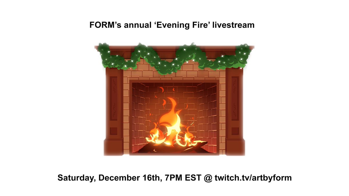 It's that time of year! Come spend some time with us during our annual EVENING FIRE livestream, where we reflect on the year, answer your questions, and discuss what's to come 🍵 Saturday, December 16th | 7PM EST | twitch.tv/artbyform See you there? 🛋️