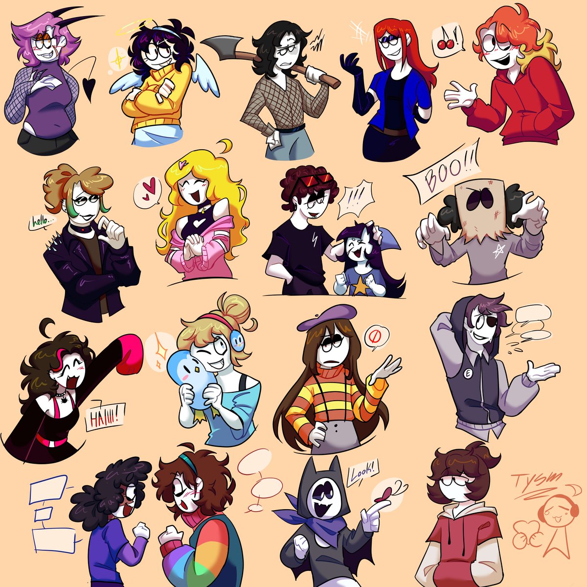 MY THANK YOU GIFT!!! thank you to those who gave me your ocs :] but my heart goes out to all 1k of you!! im eternally grateful for yall!!! #spookymonthoc