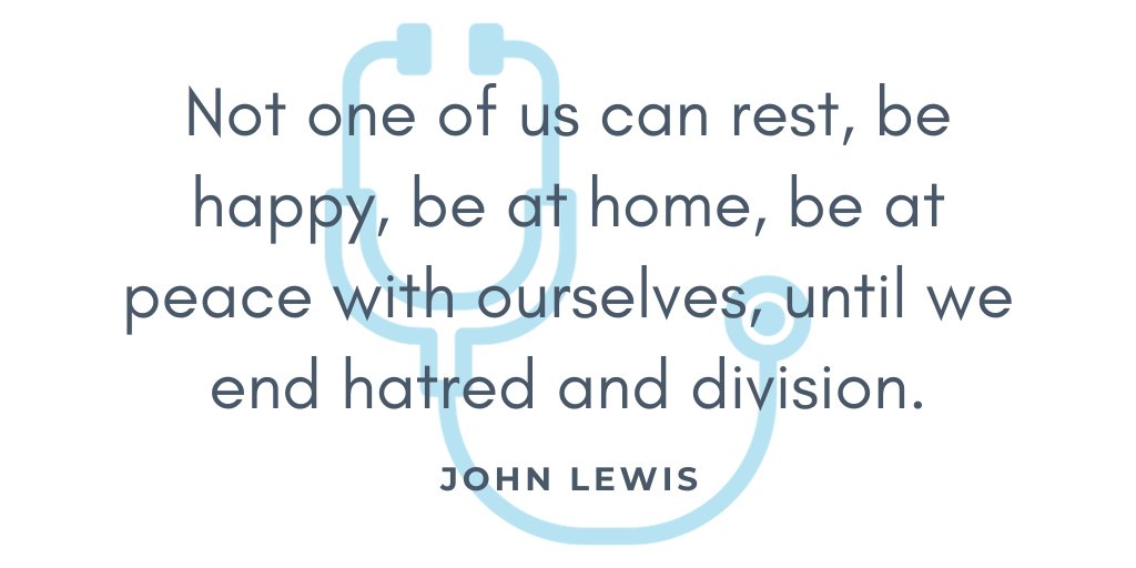 'Not one of us can rest, be happy, be at home, be at peace with ourselves, until we end hatred and division.' — John Lewis Have a wonderful week, everyone. #drlavan #quotestoliveby #quoteoftheday