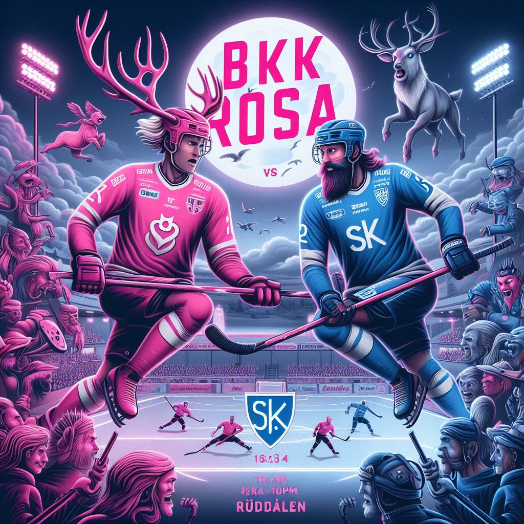 "BK Rosa spelar mot SK Höjden ikväll kl 21:15. Kan du göra en bild för att promota matchen i sociala medier?"