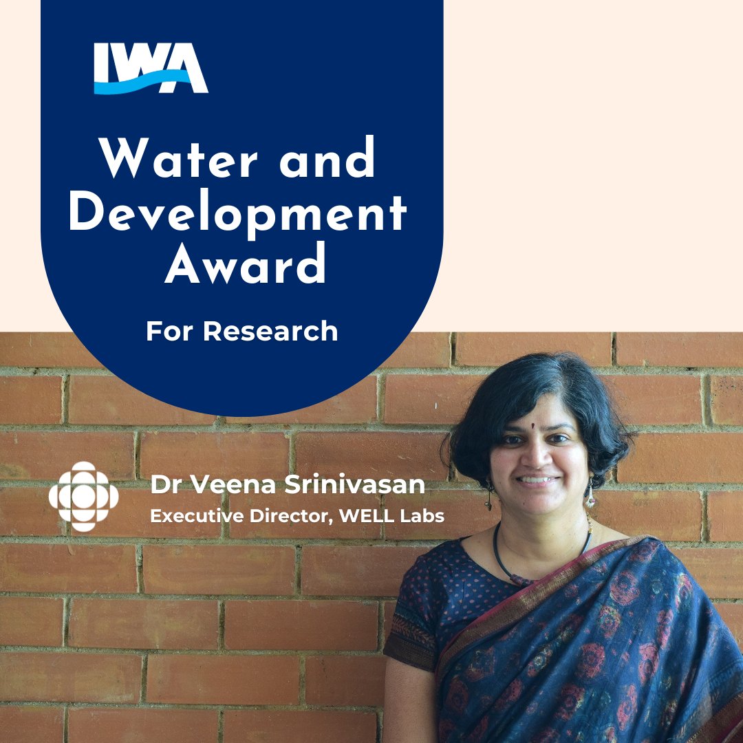 WELL Labs (@welllabs_org) on Twitter photo Congratulations, <a href="/veenas_water/">Veena Srinivasan</a> on winning the <a href="/IWAHQ/">International Water Association</a>'s Water and Development Award for Research! And a huge shout-out to the entire team at WELL Labs and all our partners, collaborators and donors for making this possible. Congratulations, <a href="/veenas_water/">Veena Srinivasan</a> on winning the <a href="/IWAHQ/">International Water Association</a>'s Water and Development Award for Research! And a huge shout-out to the entire team at WELL Labs and all our partners, collaborators and donors for making this possible.