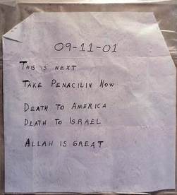 jaraparilla's tweet photo. Reminds me of the fake Oct 2001 #Amerithrax letters. https://t.co/lnXhdrUUQe