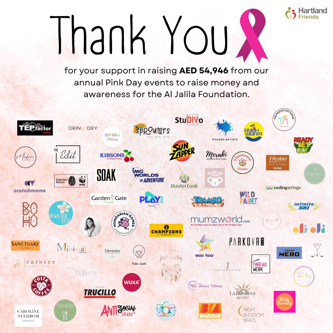 Hartland Intl School (@hartlandintl) on Twitter photo We are delighted to finally announce that we have raised a phenomenal AED 54,946 for the #AlJalilaFoundation, raising funds for breast cancer treatment and awareness.
#Pinktober #PinkDay #RaisingAwareness #PinkWeek2023 <a href="/aljalilauae/">Al Jalila Foundation</a> <a href="/KHDA/">KHDA | هيئة المعرفة والتنمية البشرية بدبي</a> @BSMEorg @COBISorg We are delighted to finally announce that we have raised a phenomenal AED 54,946 for the #AlJalilaFoundation, raising funds for breast cancer treatment and awareness.
#Pinktober #PinkDay #RaisingAwareness #PinkWeek2023 <a href="/aljalilauae/">Al Jalila Foundation</a> <a href="/KHDA/">KHDA | هيئة المعرفة والتنمية البشرية بدبي</a> @BSMEorg @COBISorg