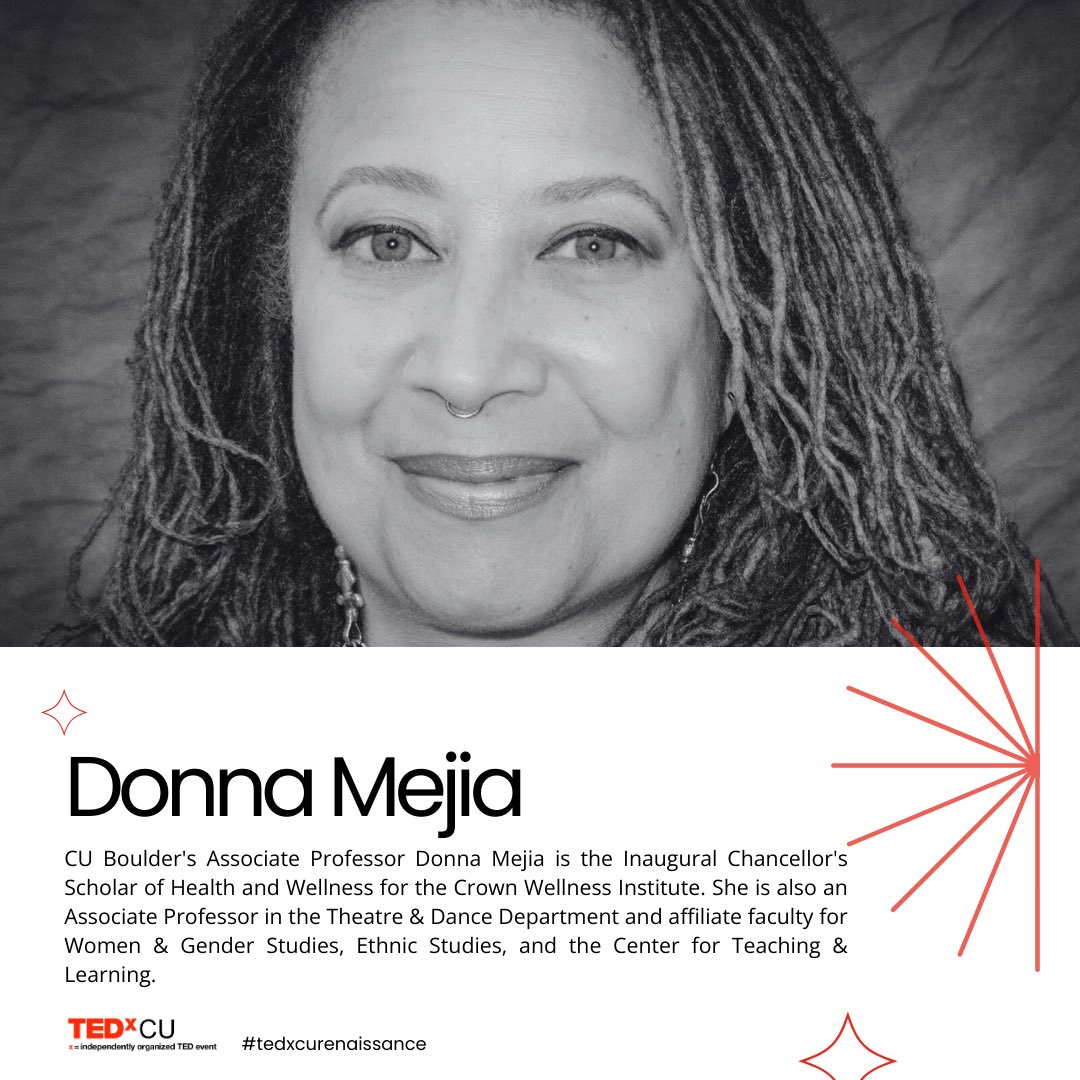 🌟 Prepare to be enchanted by the rhythmic magic of Donna Mejia, our TEDxCU Boulder 'Renaissance' speaker! Join us as Donna explores the dance of cultures, bridging worlds through movement and expression.