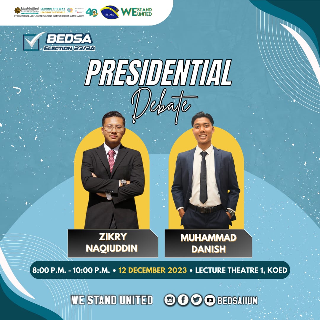 bedsaiium's tweet photo. [BEDSA ELECTION 23/24: PRESIDENTIAL SEAT'S DEBATE 🗣️]

Assalamualaikum w.b.t and attention to all KOEDians! ✨

BEDSA Election 23/24 is just around the corner! 🔥
Have you anticipated the candidates' manifestos? 😱 https://t.co/HqRnW9OgnI
