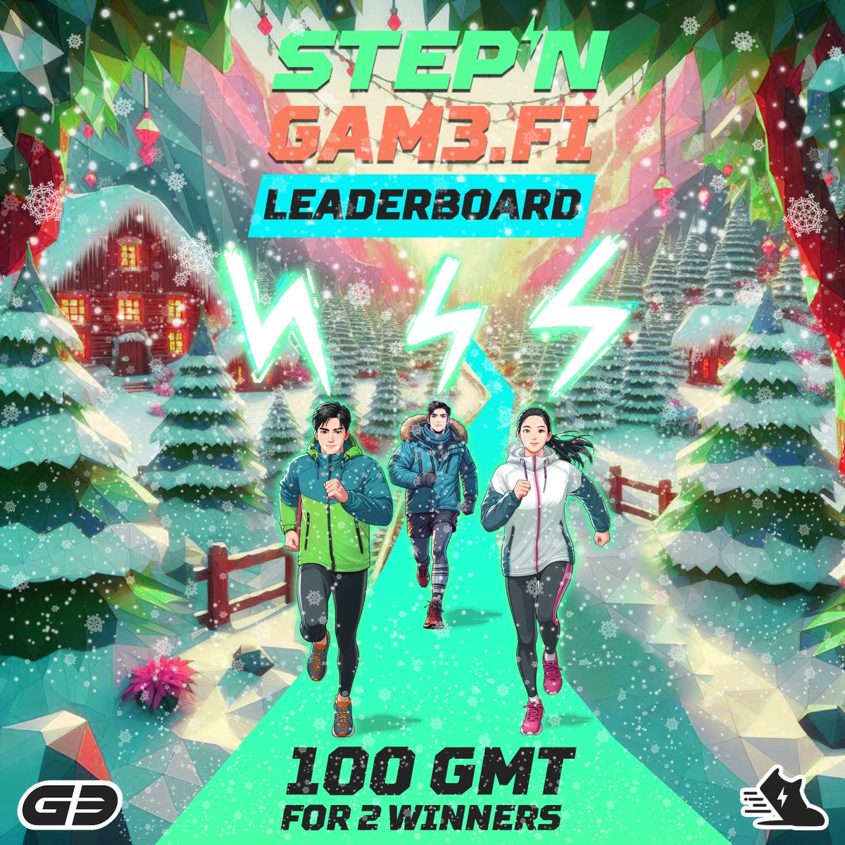 Crypto30Y's tweet photo. Embrace the December magic! We're kicking off the week with a fresh #STEPN #gam3fi leaderboard challenge!🚀🔥

🪙 Prize: 100 $GMT

To enter:
1⃣Like & Repost
2⃣Join @gam3_fi & sync your #STEPN account.
3⃣Follow @Crypto30Y @STEPN_Su @Stepnofficial @gam3_fi
4⃣Share your STEPN Activity using #STEPNStride

📢 Two winners will be randomly selected from the top 20 weekly finishers on the @gam3_fi leaderboard by Sunday, December 17, 2023, at 23:59 UTC.
🏅We'll announce the winners on Monday, December 18, 2023.
🏅The top weekly finisher will claim the prestigious Elder Avatar.
