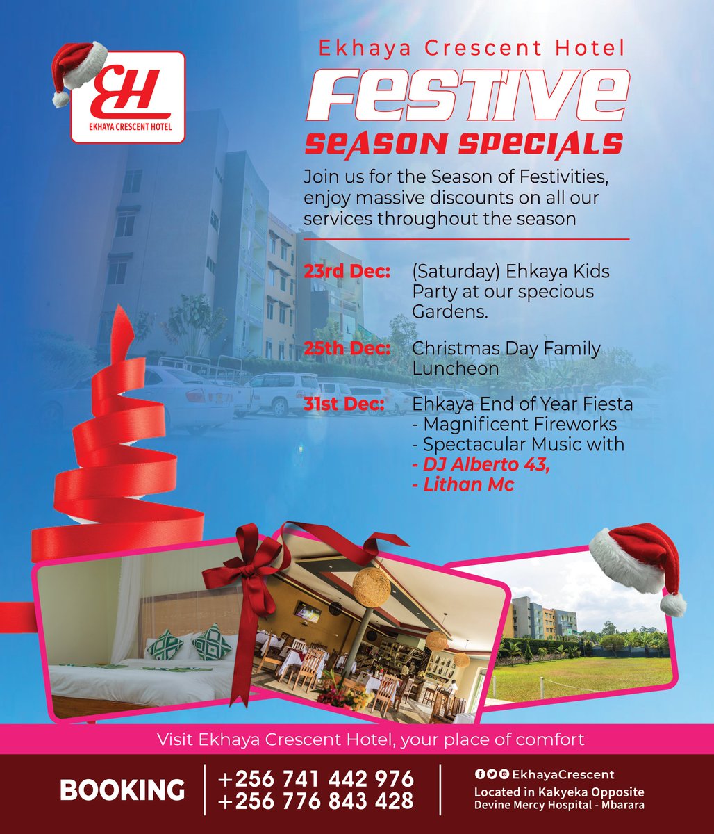 FESTIVE SEASON SPECIAL ARE HERE. 
Join us for the season of festivities & enjoy massive discounts on all out services throughout the season. 
#FestiveSeason #FestiveGetTogether 
#accomodation #comfortfood #kidsgifts #Food