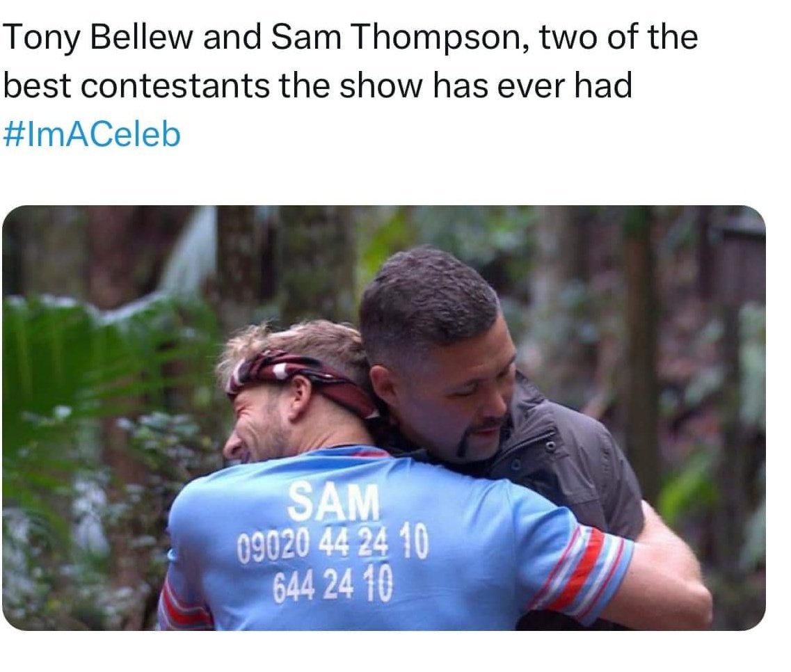 mummysunshine's tweet image. #ImACelebrityGetMeOutOfHere #SamThompson #TonyBellew  ❤️