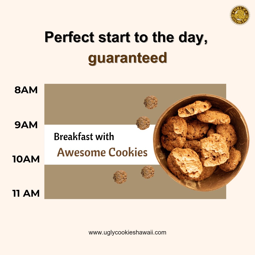 Kicking off the day with a perfect breakfast and these amazing cookies! 🌅🍪 

Order now:
uglycookieshawaii.com

#BreakfastDelight #CookieCraving #MorningIndulgence #GuiltFreeGluttony #CookieMagic #MorningEats #BiteMeetsBliss #HomeBakedHappiness #CulinaryComfort