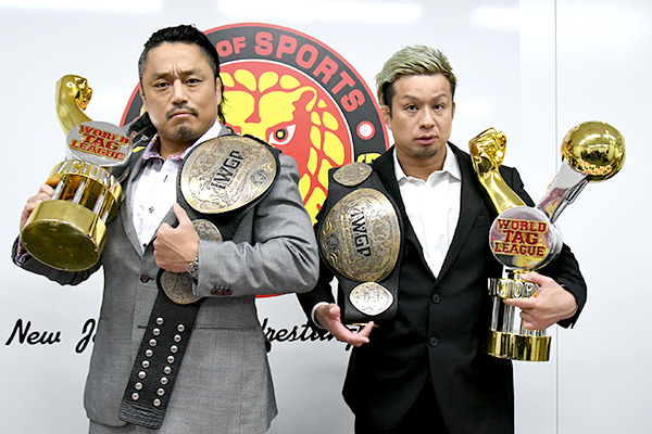 njpwglobal's tweet photo. Bishamon greeted the media today to talk their World Tag League success, and the rubber match for all the gold with GoD at the Tokyo Dome!

https://t.co/NJgmk8V4uo

#njpw #njwtl https://t.co/3AuBx0zurp