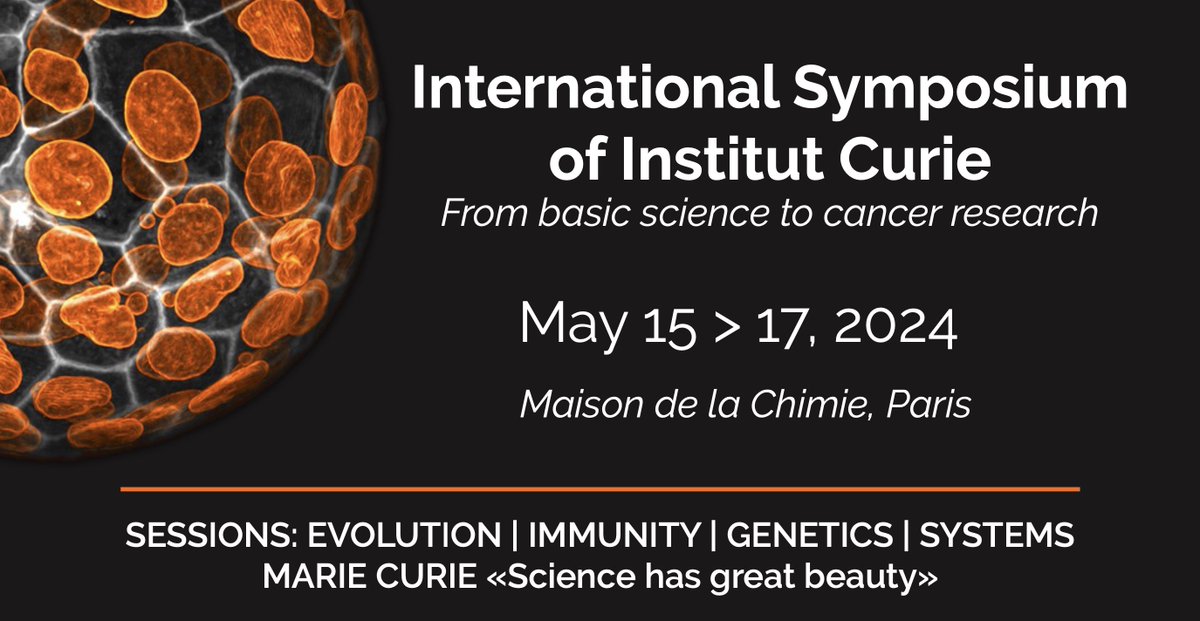⏰ Haven’t you booked yet? You cannot miss the 2024 #curiesymposium @institut_curie from basic science to cancer research! Three days in the heart of beautiful Paris!