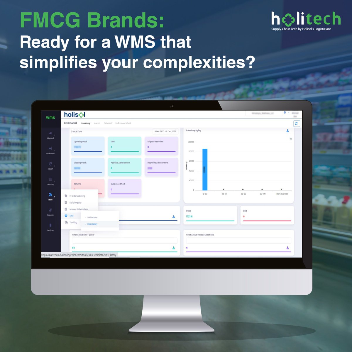 In the FMCG sector, complexity is a given - multiple factories, endless SKUs, multiple warehouses, and multi-channel sales. The real challenge? Finding a WMS that manages this complexity and grows with your business.
speak to our expert at contech@holisollogistics.com