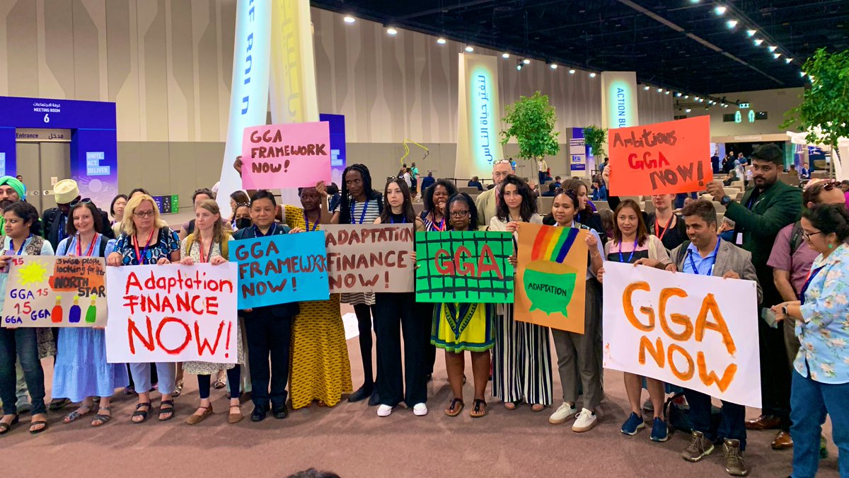 📣Live from #COP28

🌱Building resilience to #ClimateChange is vital.
💰Much more funding is required for climate adaptation.

👀That’s why we need a strong framework for adaptation adopted by governments here !

#AdaptationGap #GGAnow #AdaptationFinanceNow #ClimateAction