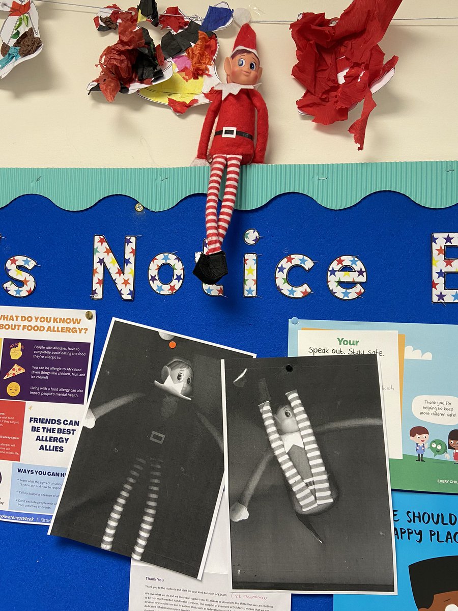The elf has taken over the Children’s Notice Board!