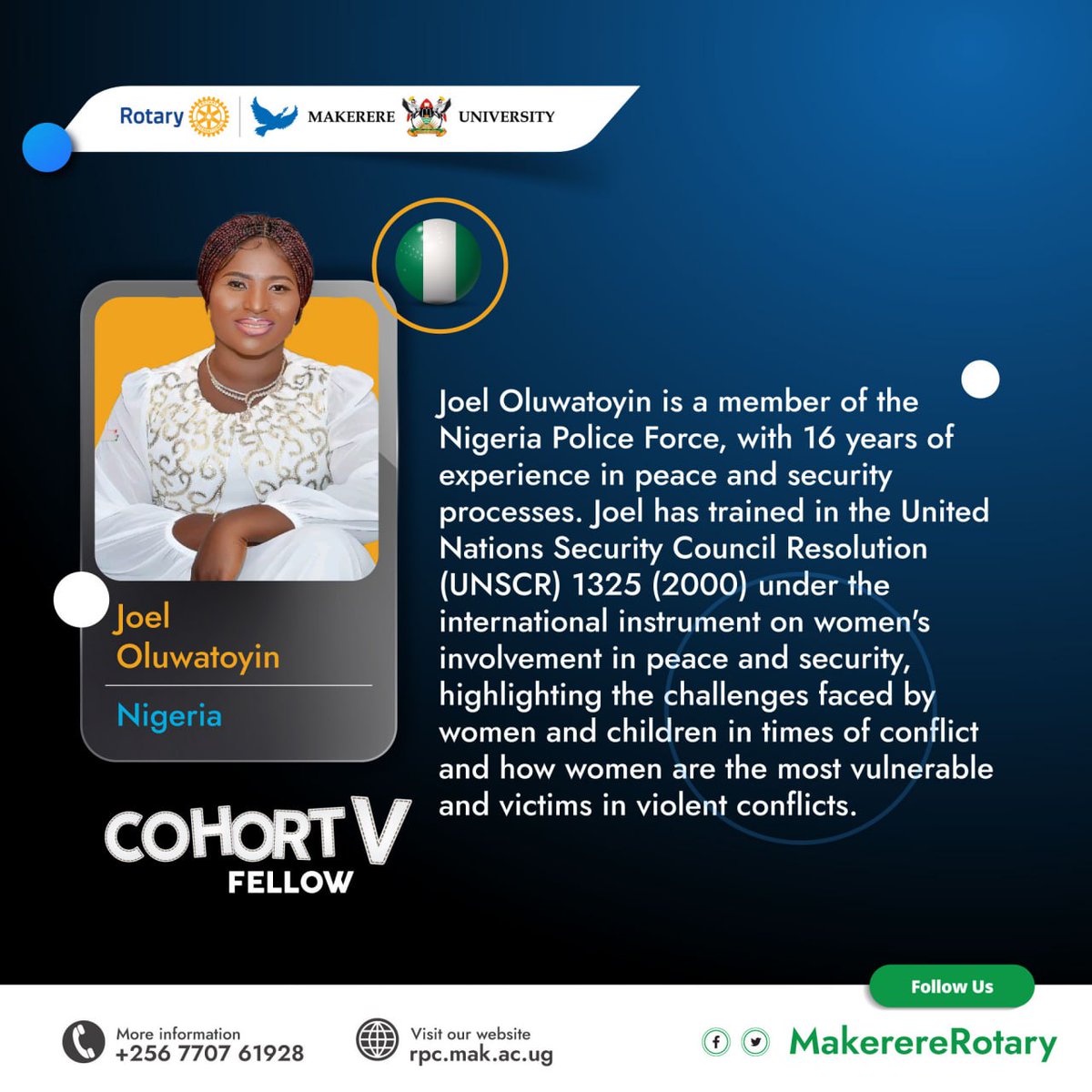 MakerereRotary's tweet image. Meet Joel, who is committed to advancing peace and security processes in Nigeria. Joel stands as a pillar for stability and harmony. We explore Joel&apos;s initiatives, fostering dialogue and driving impactful change toward a safer and more peaceful Nigeria. #PeaceBuilder
