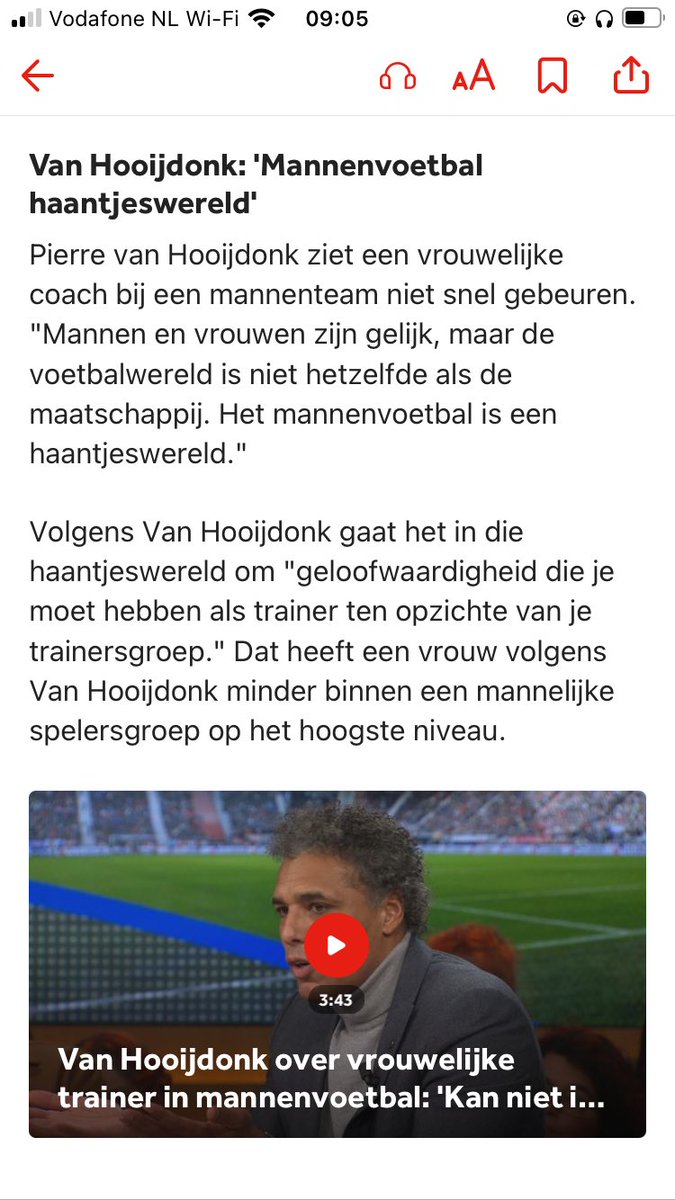 Aldus <a href="/pierrevh17/">Pierre van Hooijdonk</a> : “Mannen en vrouwen zijn gelijk, maar…” 
Ehmmm, in welk millennium leven we precies?!