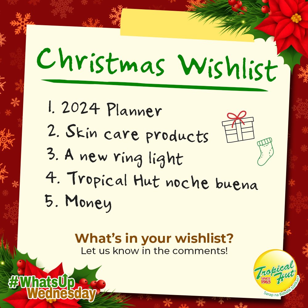 It’s the season of giving and receiving! 🎁What’s in your Christmas wishlist for this year? Tell us in the comments below! #PaskongTH #WhatsUpWednesday