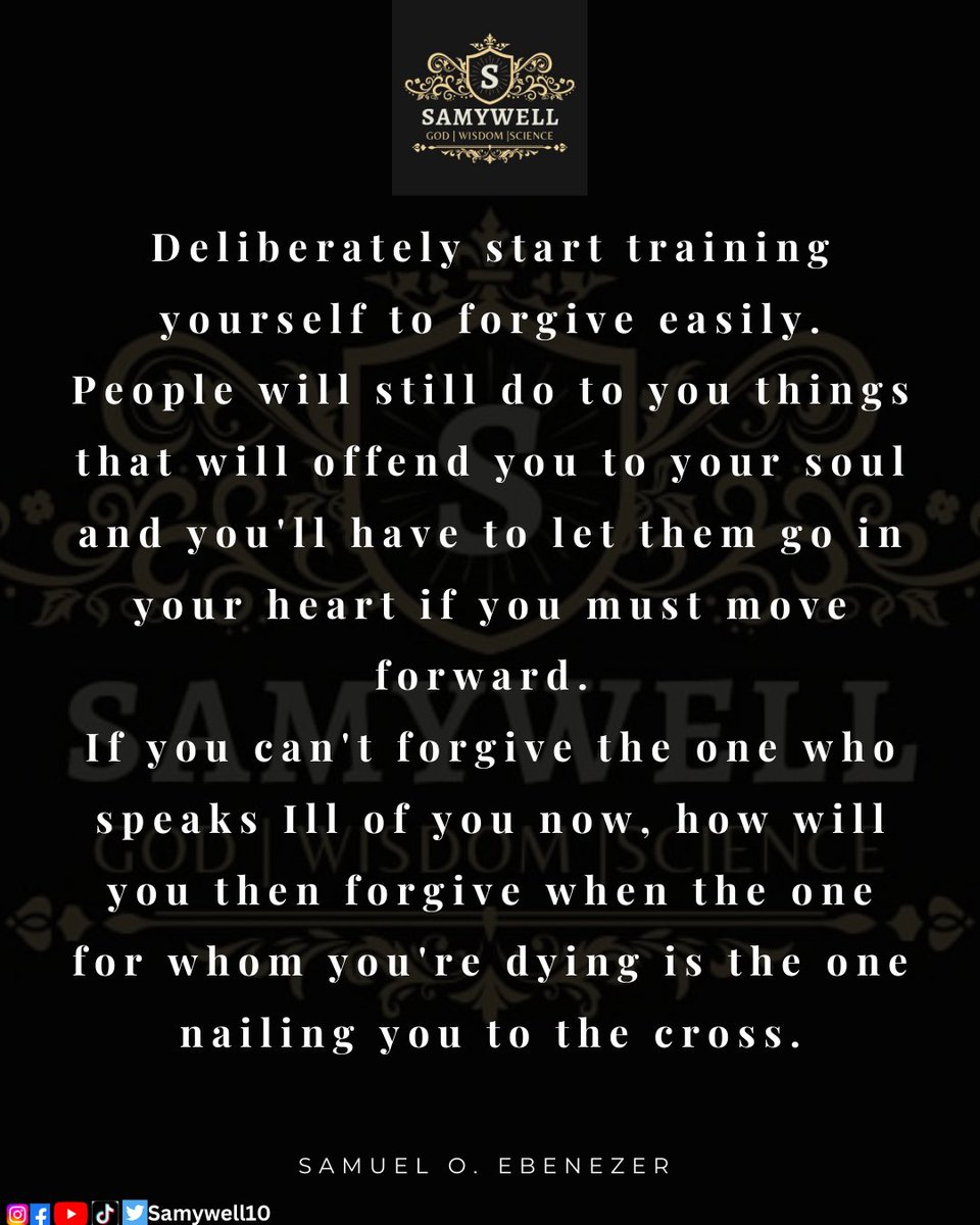 Samywell10's tweet image. Truth. Forgiveness. Wisdom.

Follow me for more amazing quotes.

#learntoforgive #viral #trending #truth #wisdominwords #WiseWords #MondayMotivation #morningquotes #quotestoliveby #wisequotes #MindfulQuotes