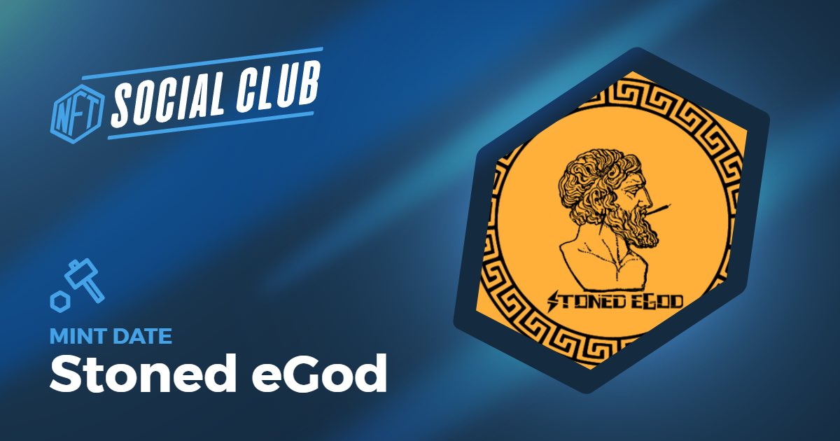 #mintDate #mvxMint #mint
🗓️Date : December 11, 2023 
💎Project : <a href="/StonedeGod/">Stoned eGod ⚡ | PUBLIC mint TBA</a> 
⚖️Supply : 200
💰Price : 0.4 $EGLD 

 *Always DYOR before mint*
#NFTs #NFTcommunity #multiversX