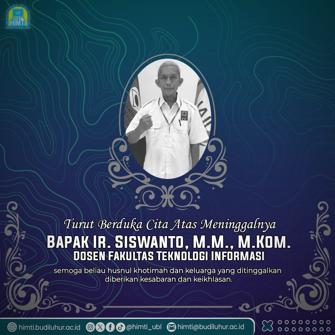 himti_ubl's tweet image. Innalillahi wa inna ilaihi rajiun
Turut berduka cita. Semoga almarhum diampuni segala kesalahan serta diterima segala amal ibadahnya oleh Allah dan semoga keluarga yang ditinggal diberikan ketabahan dan kekuatan iman lahir batin.
#himti_ubl
#biruputihinformatika