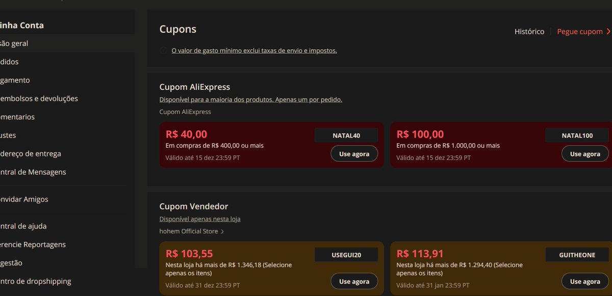Quer ativar os cupons da AliExpress sem ter que digitar nada?

🔰Area de Cupons 🔰
aliexpress.com/p/my-coupons/i…