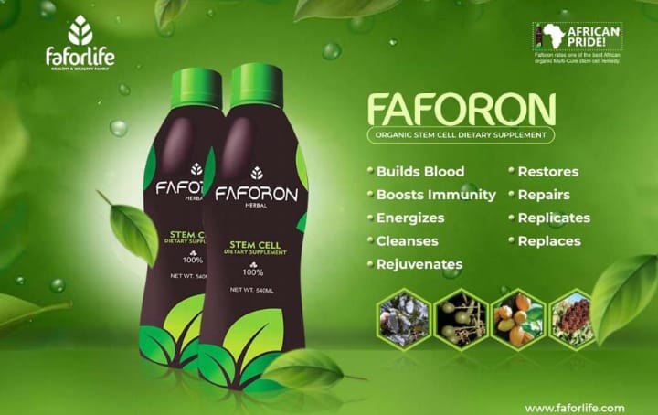 Our Multi-Cure Stem Cell Dietary supplement (FAFORON) is made from 100% naturally plant stemcells, the ingredients are locally sourced from Nigeria, India and China.