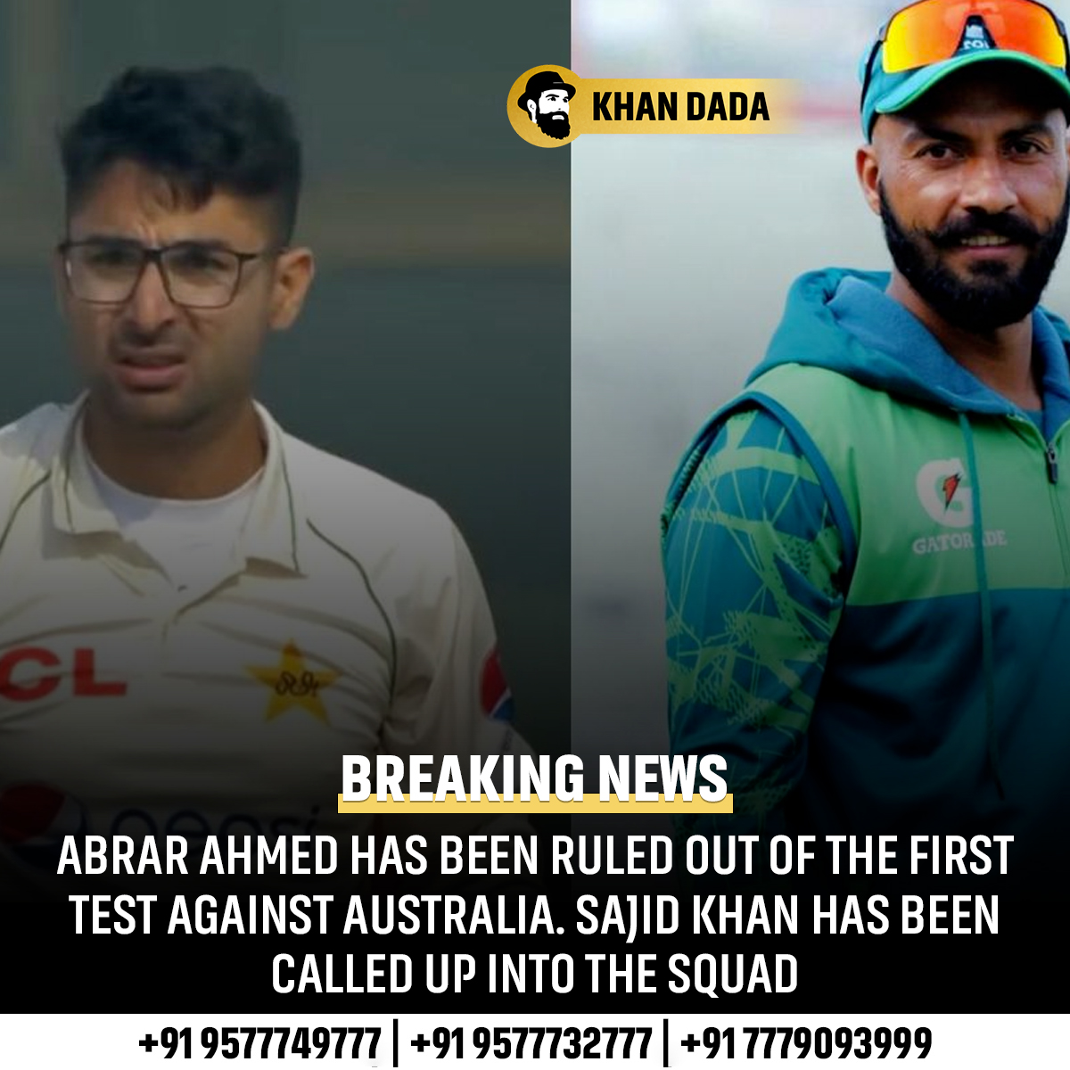 Abrar Ahmed injured his knee during the warm-up game against the Prime Minister XI. Sajid Khan will replace him in the squad for the first Perth Test.🦵🤕🤒
.
.
.
#AbrarAhmed #AUSvsPAK #Test #perthhills #TravisHead #Virushka #AnimalBoxOffice #MunAra #Bangtan #ITA2023 #BBL13