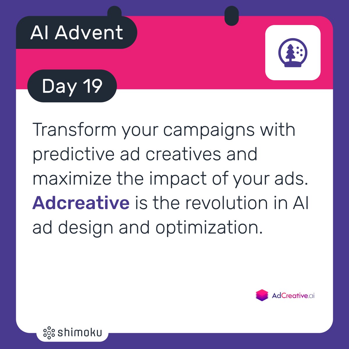 Adcreative redefines advertising creativity and boosts campaign effectiveness. Its ad creative prediction, driven by advanced algorithms and predictive analytics, offers a clear view of potential impact.

#BusinessAI #Adcreative #AdvertisingDesign #CustomizedAds