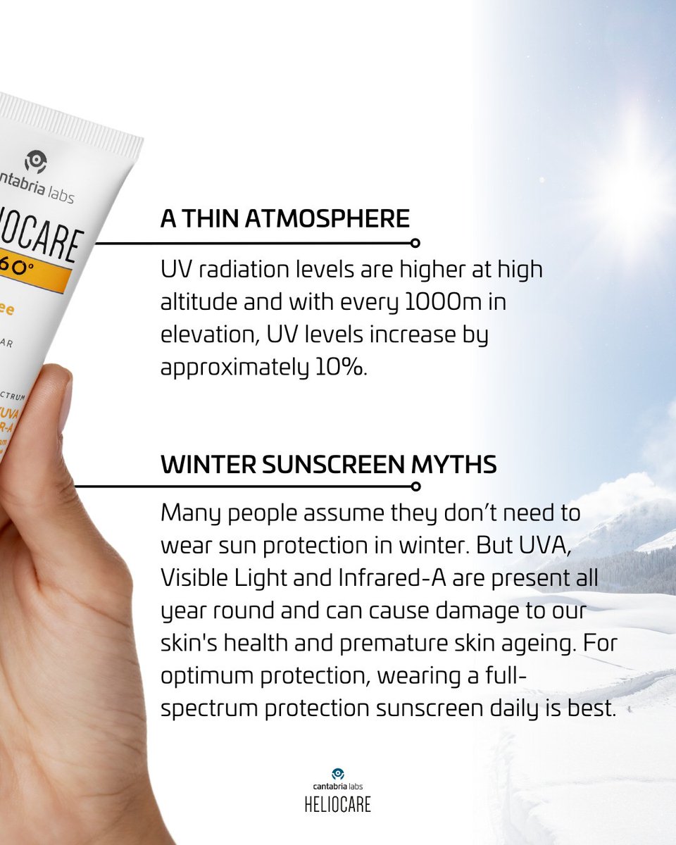 Remember 💡 where there’s light there’s potential to damage your skin, even in the winter months - and nothing protects the skin like Heliocare 360º.

#HeliocareEveryday #Heliocare360 #CantabriaLabs #protectyourskin
