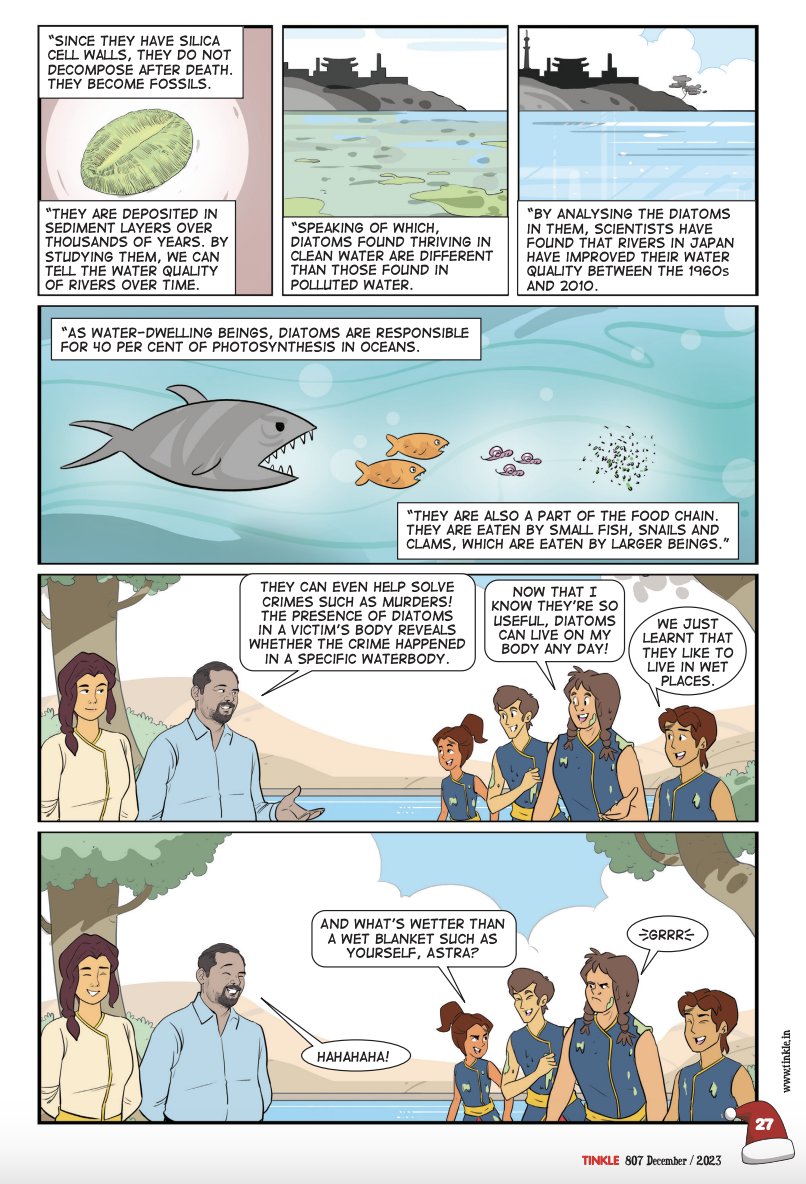 I am featured in <a href="/TinkleMagazine/">Tinkle Magazine</a>, of course, with a #Diatom Story. Please download the PDF version here tinyurl.com/diatomskb ; share it with kids. Thanks to Jaya Peter <a href="/atree_org/">ATREE</a> for coordinating this story. #Science #Outreach Research at <a href="/ari_pune/">Agharkar Research Institute</a> <a href="/IndiaDST/">DSTIndia</a>