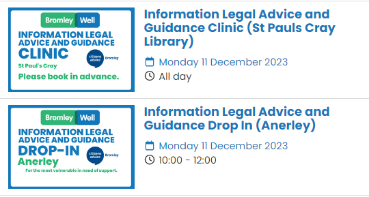 Advice sessions today from our brilliant team <a href="/CAB_Bromley/">Citizens Advice Bromley</a> 

Booking required for St Pauls Cray but Anerley is drop in between 10 and noon

✅finance
✅benefits
✅housing
✅✅relationships
legal...

Thx for spreading the word🙏
