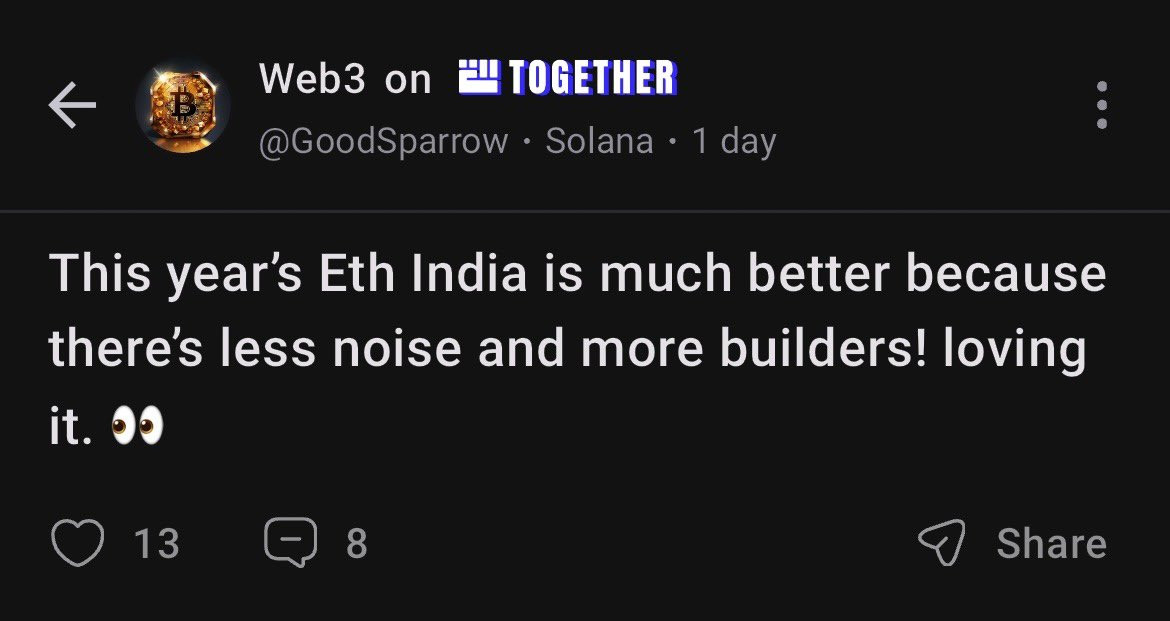 gm gm gm! GoodSparrow thinks this year's Eth India was much better than last year. Do the attendees agree?