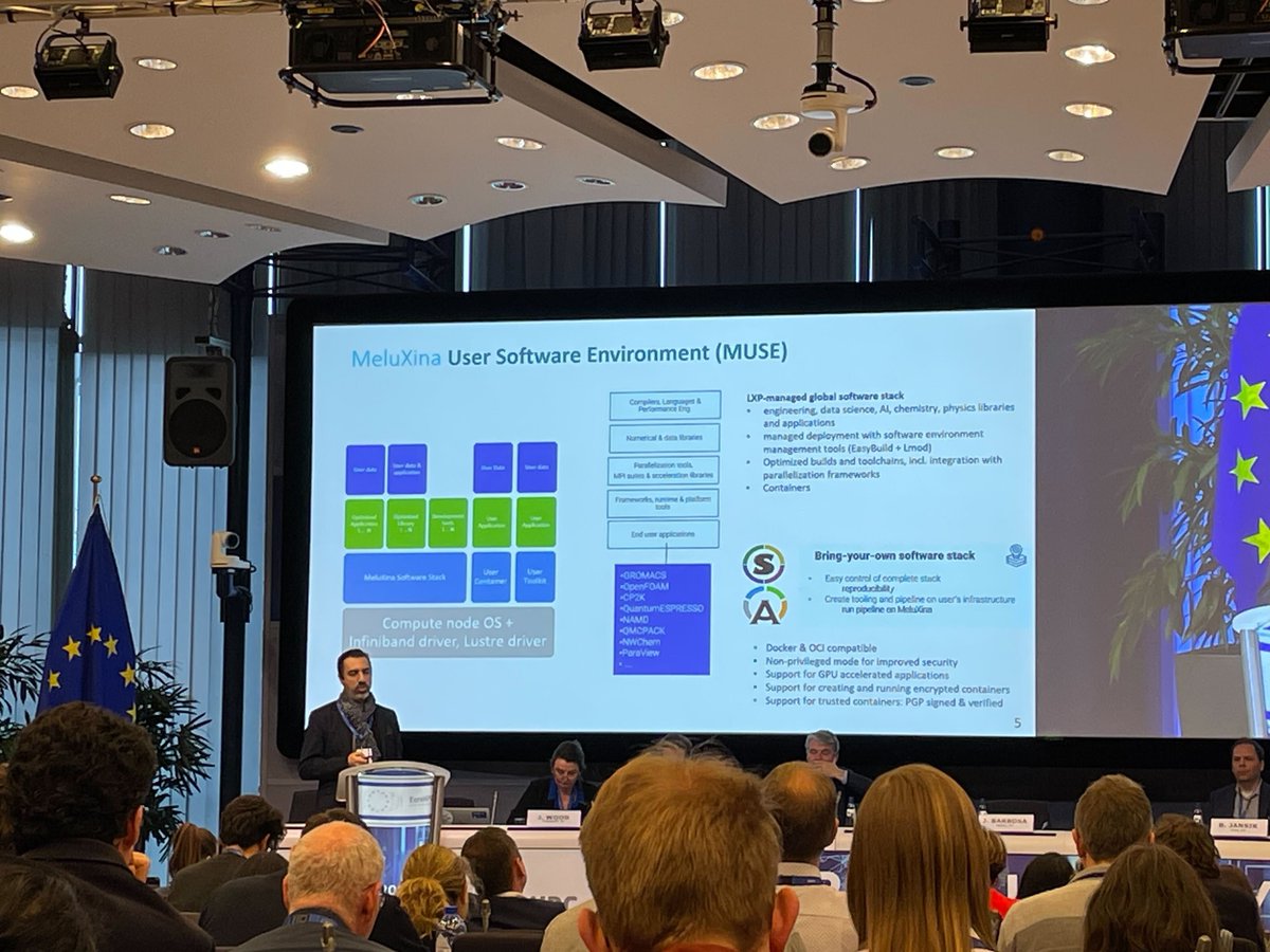 Attending the first @EuroHPC_JU User Day in Brussels today. Pleased to see that EasyBuild is being called out as the #HPC software installation of choice on various EuroHPC flagship systems including (but probably not limited to) LUMI, Karolina, and MeluXina!