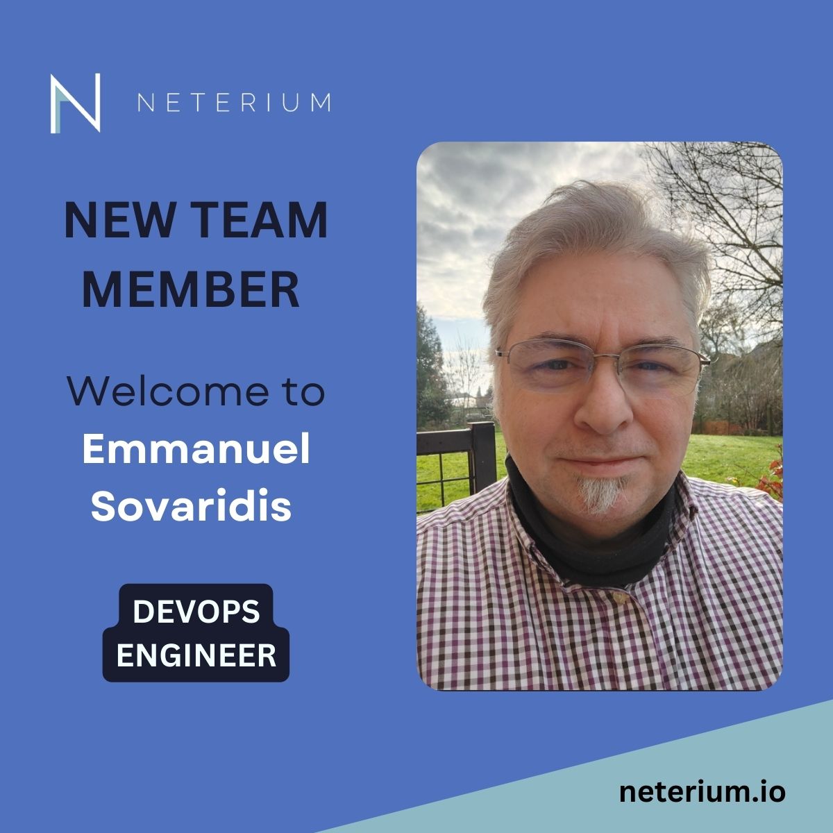 #WeAreGrowing  
 
Thrilled to announce that Emmanuel Sovaridis has joined our #Neterium team as #DevOps Engineer
 
Emmanuel is a seasoned professional with a strong #IT background and multi-platform skills. 

He has proven track-record of supporting mission-critical services.