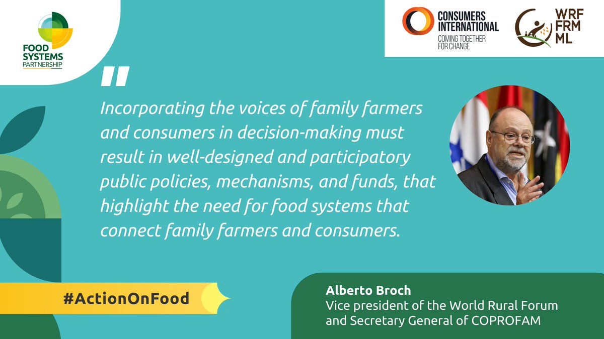 #FoodSystems governance at all levels, from local to global, need to be more inclusive and participatory, systematically engaging #consumer and #FamilyFarmer voices not just on a consultative basis, but as a genuine driver of decision-making. #WRFatCOP28